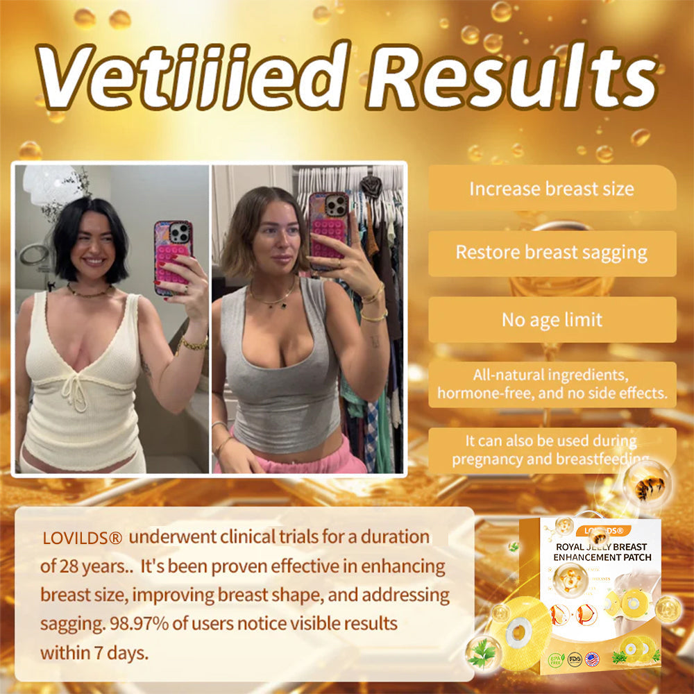 【Official Flagship Store】 LOVILDS® ❤️ 𝑹𝒐𝒚𝒂𝒍 𝑱𝒆𝒍𝒍𝒚 𝑩𝒓𝒆𝒂𝒔𝒕 𝑬𝒏𝒉𝒂𝒏𝒄𝒆𝒎𝒆𝒏𝒕 𝑷𝒂𝒕𝒄𝒉 Safe for use during breastfeeding-For concerns such as underdeveloped breasts, sagging, flatness, skin creases, and darkened nipples.