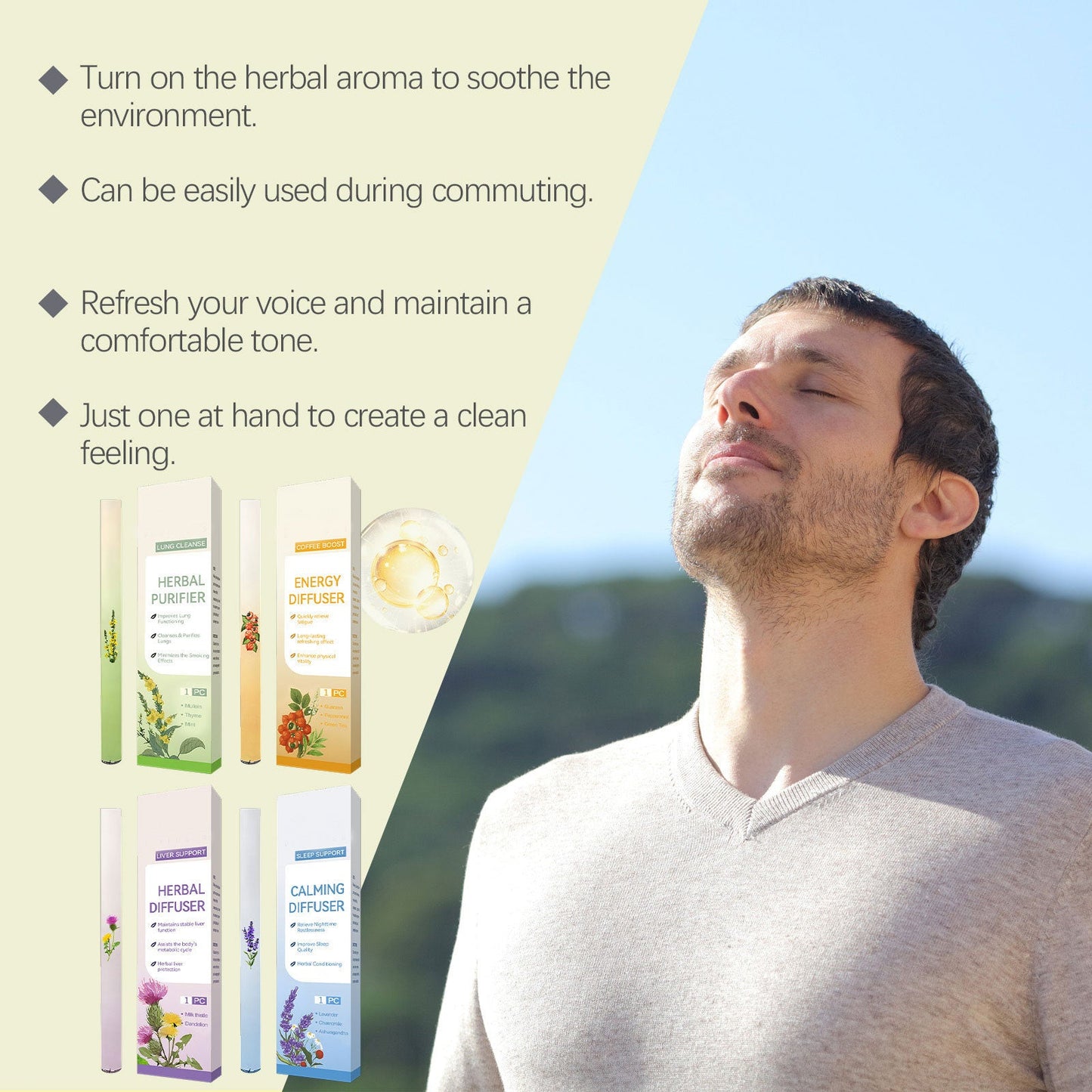 Qooes™ Breathe Mullein Relaxation Stick – Soothes Lungs, Detoxifies, Freshens Breath