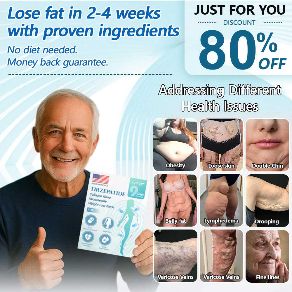 【Last Day Promotion 80% OFF🌟】🎃🎃LOVILDS™ SMGT-GLP-1 𝐓𝐢𝐫𝐳𝐞𝐩𝐚𝐭𝐢𝐝𝐞 & 𝐂𝐨𝐥𝐥𝐚𝐠𝐞𝐧 𝐍𝐚𝐧𝐨 𝐌𝐢𝐜𝐫𝐨𝐧𝐞𝐞𝐝𝐥𝐞 𝐖𝐞𝐢𝐠𝐡𝐭 𝐋𝐨𝐬𝐬 𝐏𝐚𝐭𝐜𝐡丨Targets Obesity, Loose Skin, High Blood Pressure, Diabetes, Fatty Liver, Joint Pain, Brain Fog, Low Energy, Body Aches, and More